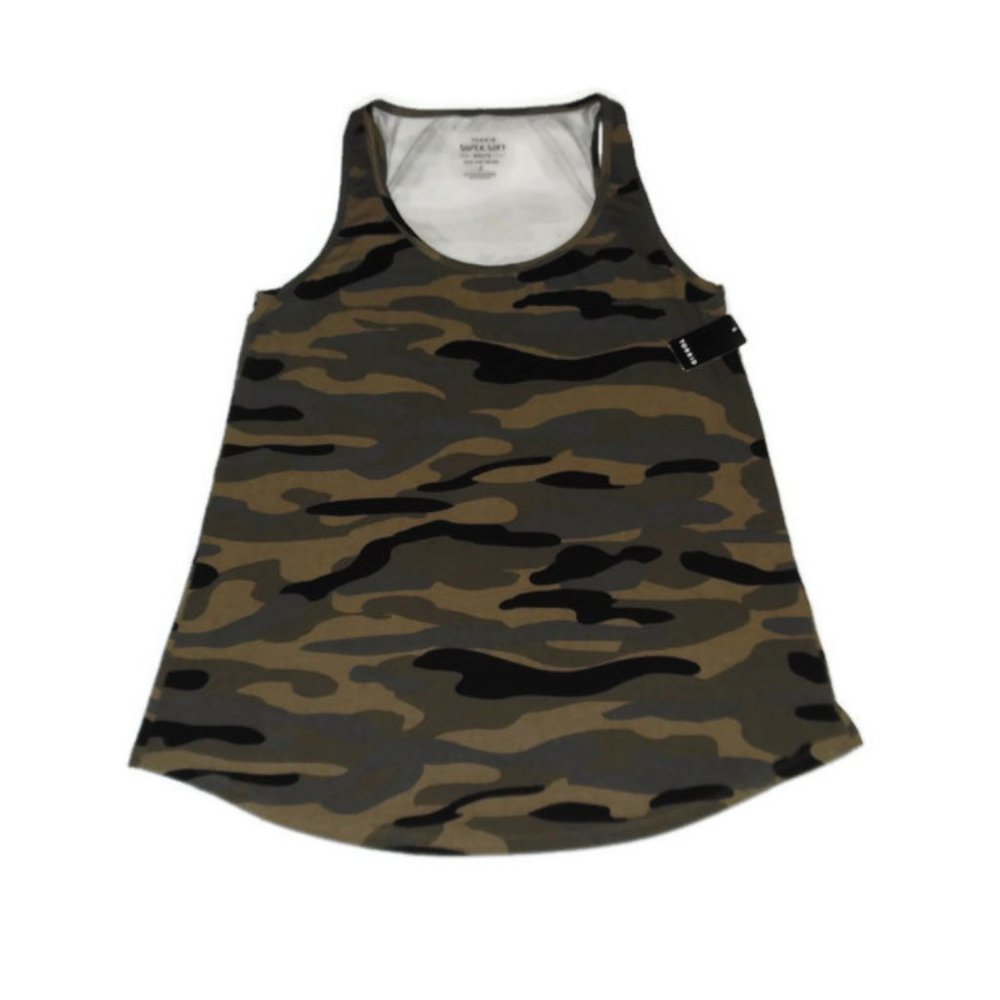 New Torrid Camo Tank Top Super Soft Knits Green 2 2X